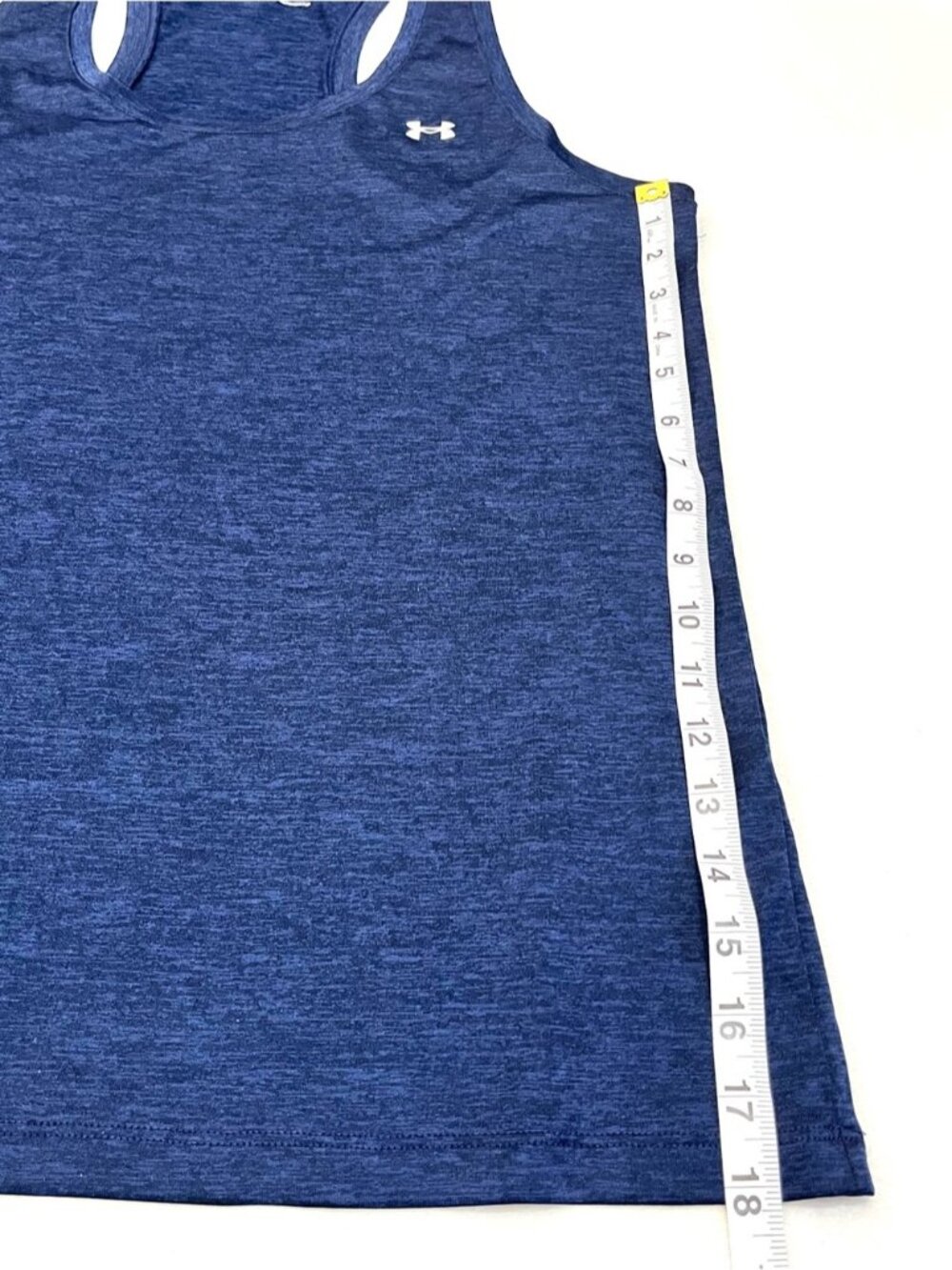 Heathered Navy Blue Racerback Performance Tank Top - Picture 3 of 5